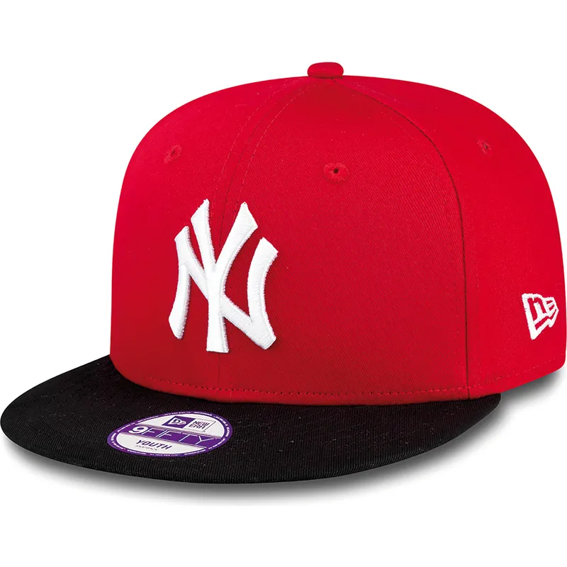 petten-plat-rood-snapback-voor-kinderen-9fifty-cotton-block-van-new-york-yankees-mlb-van-new-era petten-plat-rood-snapback-voor-kinderen-9fifty-cotton-block-van-new-york-yankees-mlb-van-new-era