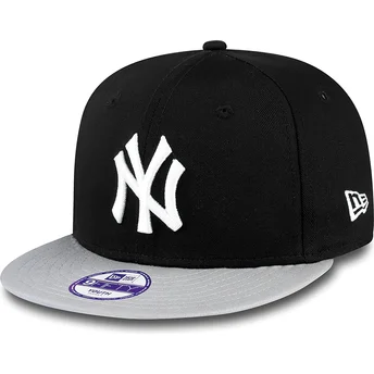 petten-plat-zwart-snapback-voor-kinderen-9fifty-cotton-block-van-new-york-yankees-mlb-van-new-era